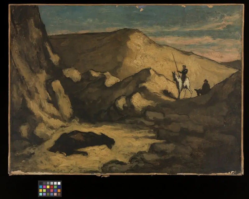 Paisagem com Dom Quixote e o burro morto - Honoré Daumier