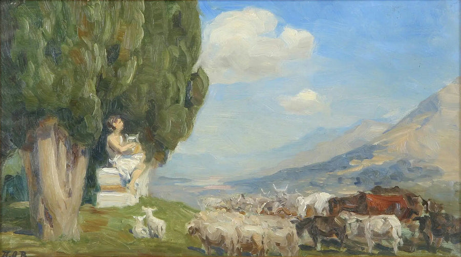 Paisagem com gado. - H. A. Brendekilde