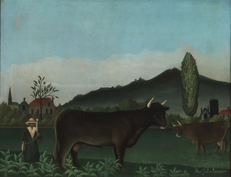 Paisagem com gado - Henri Rousseau