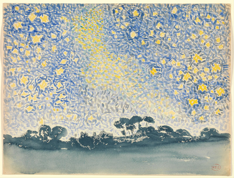 Paisagem com estrelas - Henri-Edmond Cross