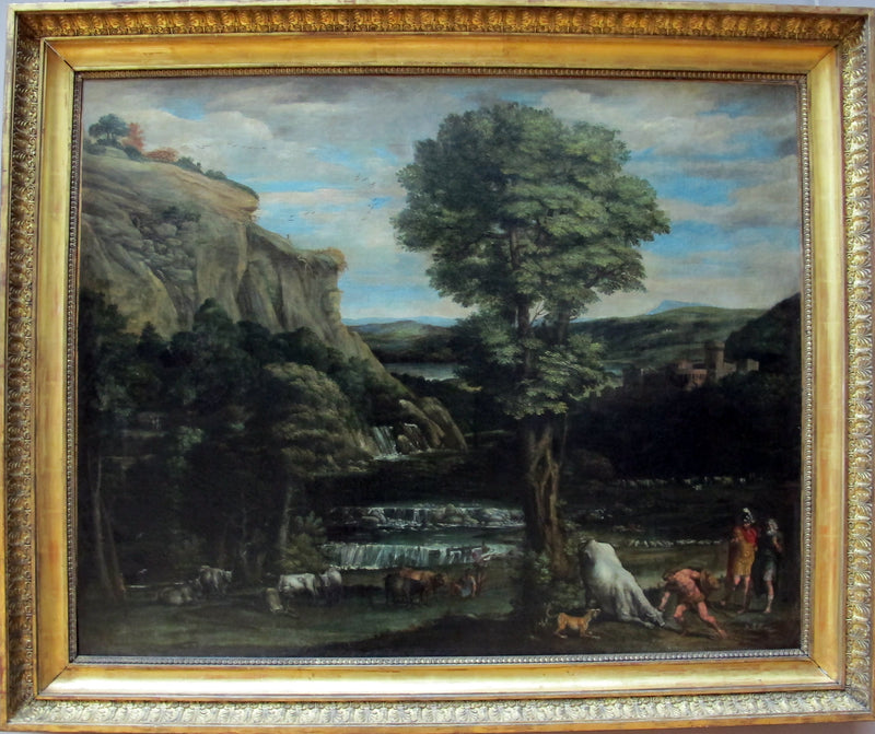 Paisagem com Hércules lutando contra Acheloüs transformado em touro - Domenichino