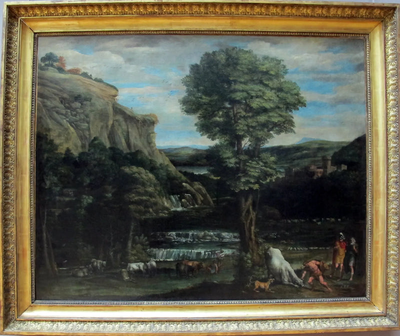 Paisagem com Hércules lutando contra Acheloüs transformado em touro - Domenichino