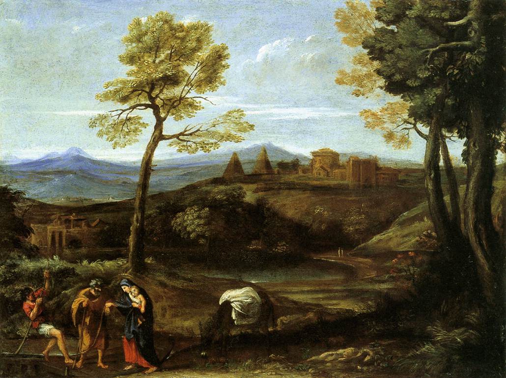 Paisagem com A Fuga para o Egito - Domenichino