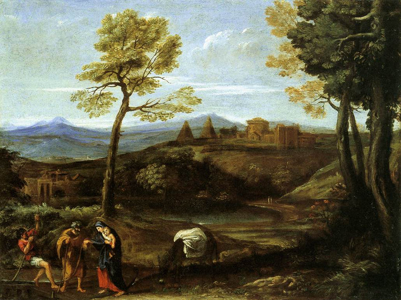 Paisagem com A Fuga para o Egito - Domenichino