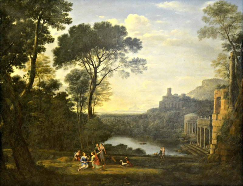 Paisagem com a ninfa Égérie chorando Numa - Claude Lorrain