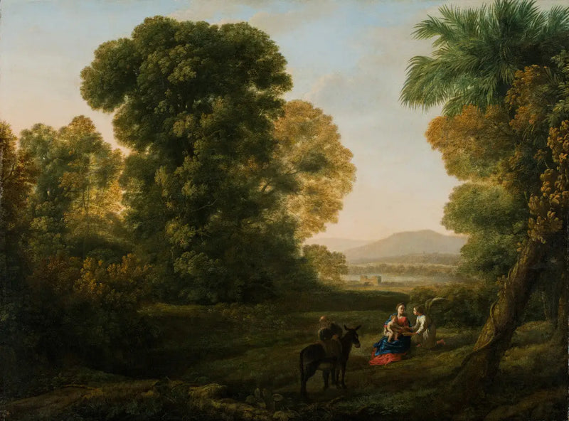 Paisagem com o descanso durante a fuga para o Egito - Claude Lorrain