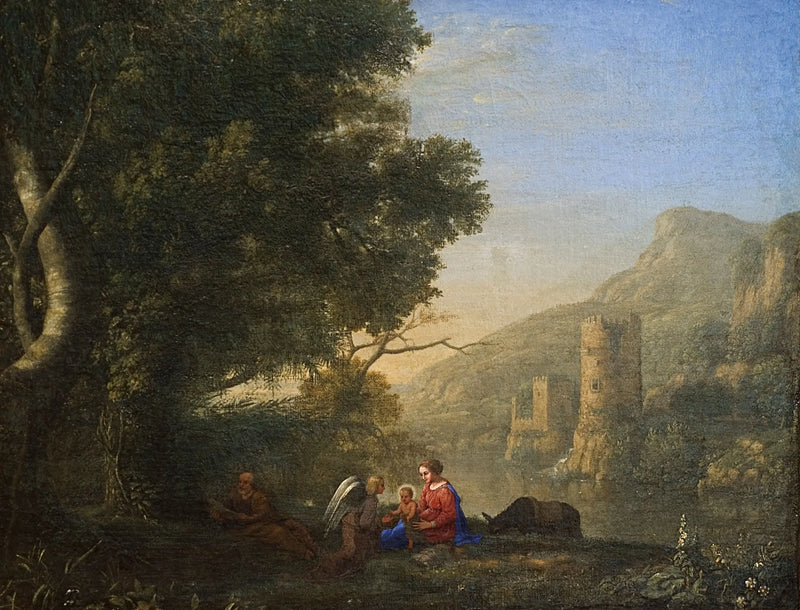 Paisagem com o descanso durante a fuga para o Egito - Claude Lorrain