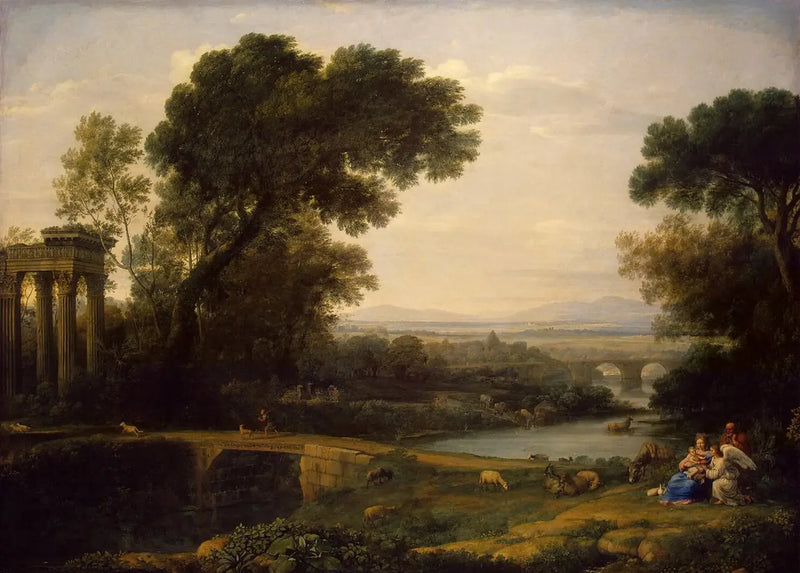 Paisagem com o descanso durante a fuga para o Egito - Claude Lorrain