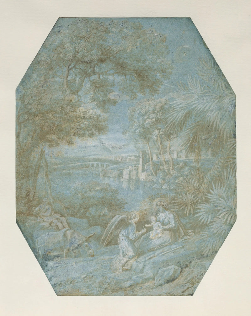 Paisagem com o descanso durante a fuga para o Egito - Claude Lorrain