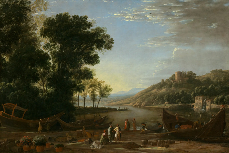 Paisagem com comerciantes - Claude Lorrain