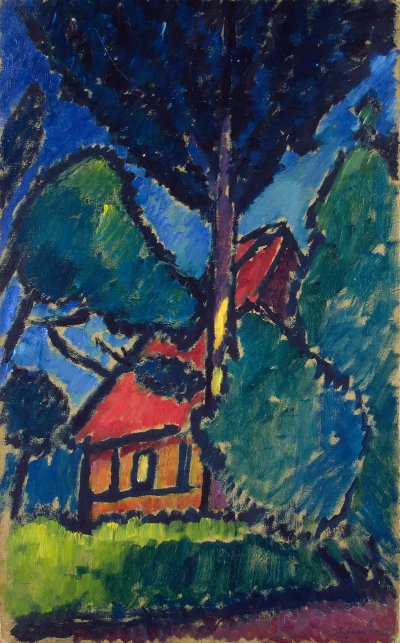 Paisagem com casa vermelha - Alexej von Jawlensky