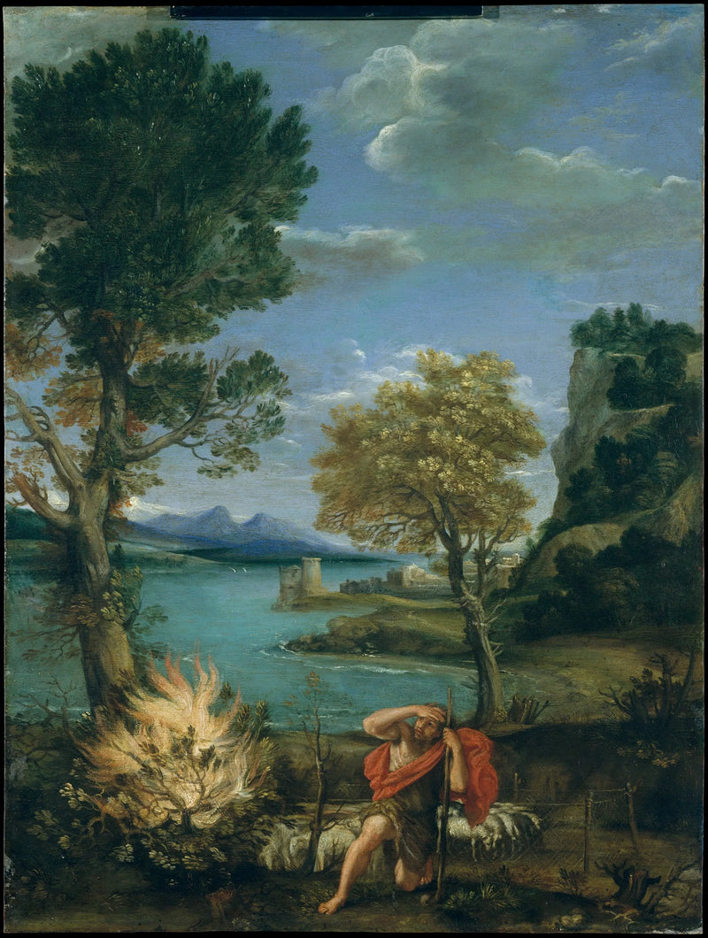 Paisagem com Moisés e o arbusto ardente - Domenichino