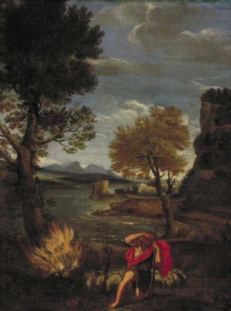 Paisagem com Moisés e a sarça ardente - Domenichino