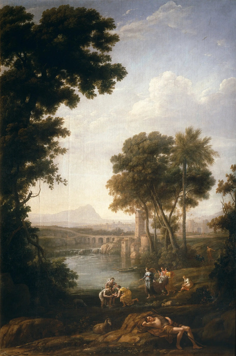 Paisagem com Moisés salvo das águas do Nilo - Claude Lorrain