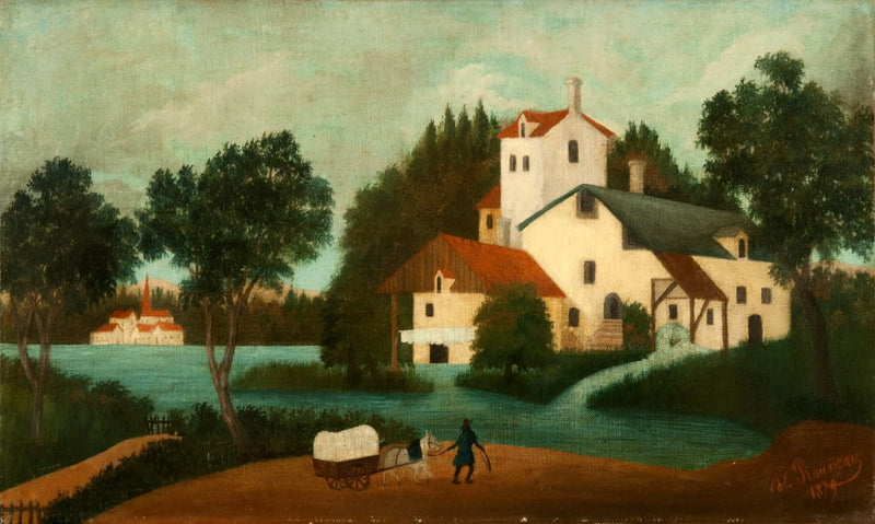 Paisagem com moinho de água - Henri Rousseau