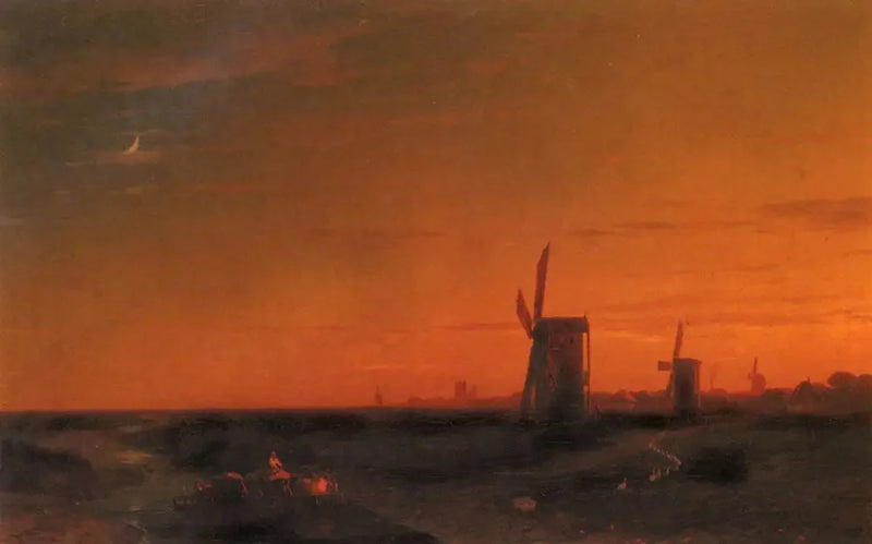 paisagem com moinhos - Ivan Aïvazovski