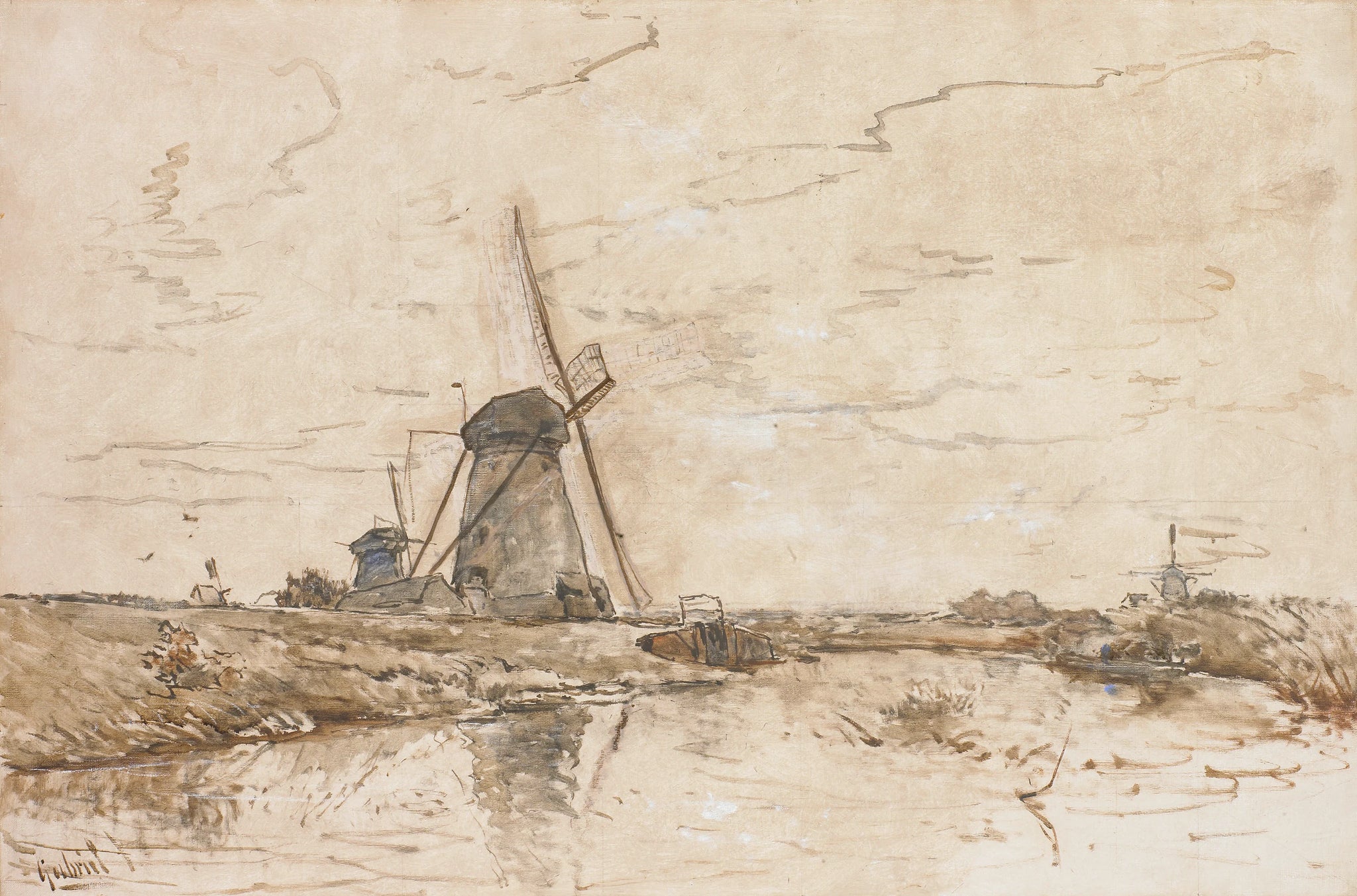 Paysage avec moulins à vent - Paul Joseph Constantin Gabriël