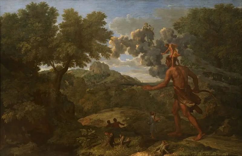 Paisagem com Orion cego buscando o sol - Nicolas Poussin