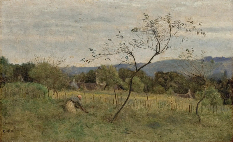 Paisagem com camponesa - Jean-Baptiste Camille Corot