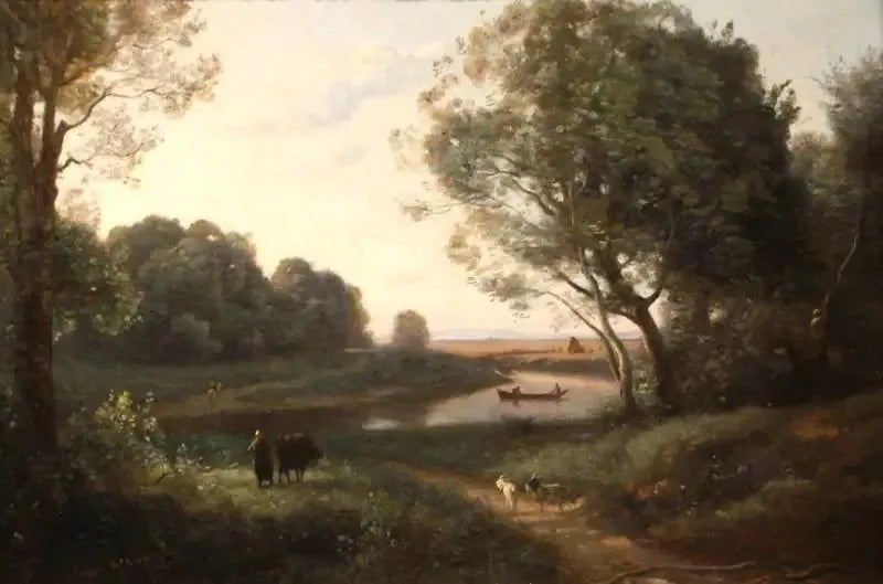 Paisagem com personagens - Jean-Baptiste Camille Corot