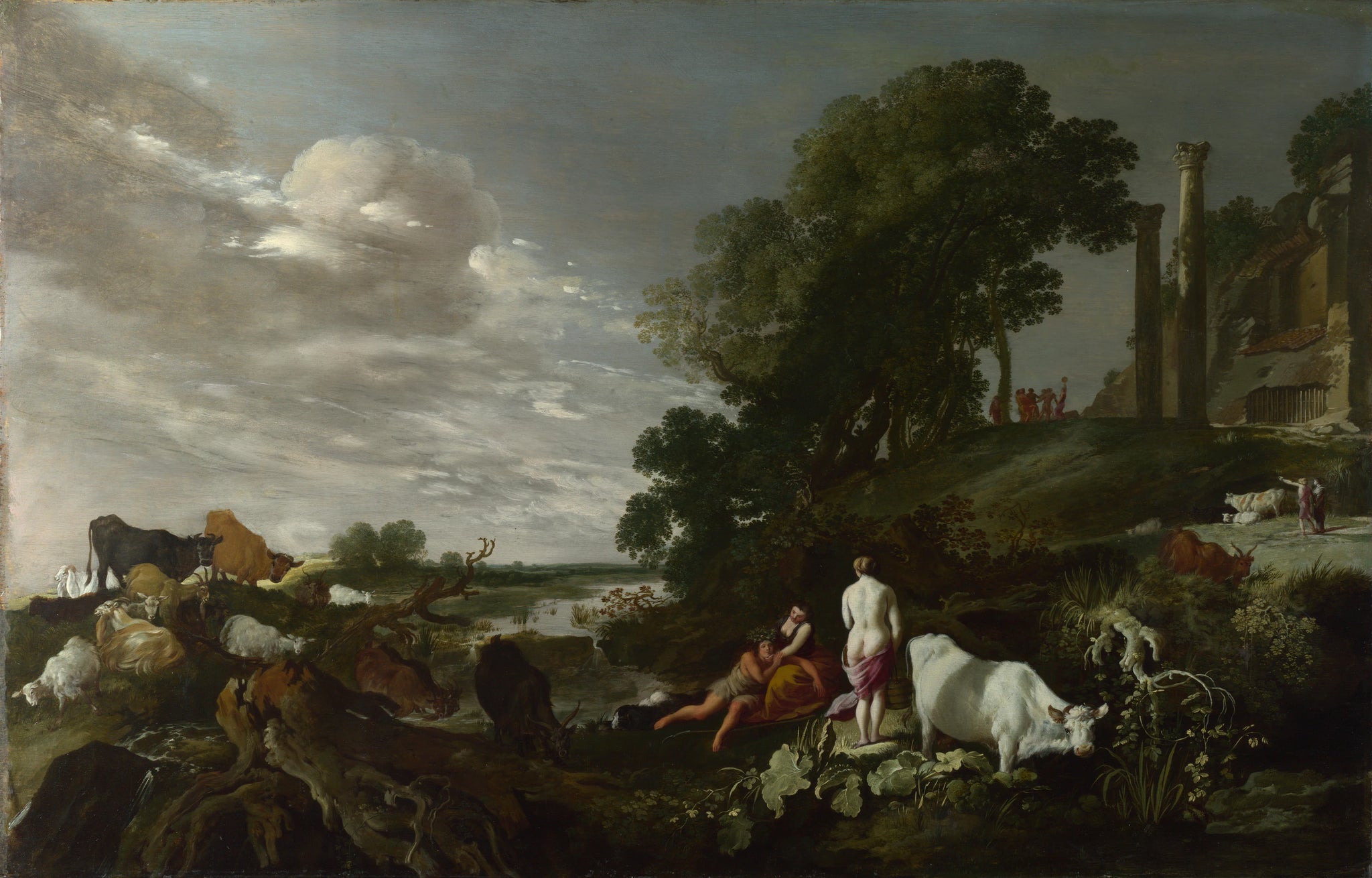 Paysage avec personnages mythologiques - Moses van Uyttenbroeck