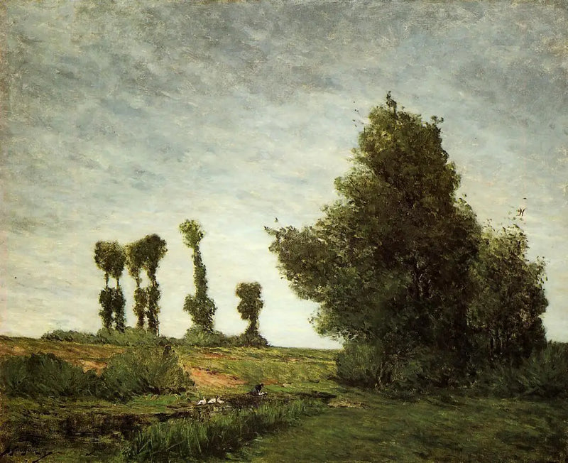 Paisagem com álamos - Paul Gauguin