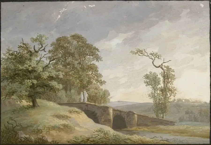 Paisagem com ponte - Caspar David Friedrich