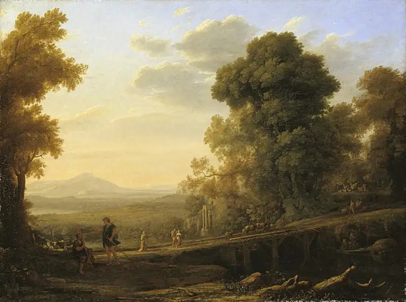 Paisagem com Rebecca despedindo-se de seu pai - Claude Lorrain