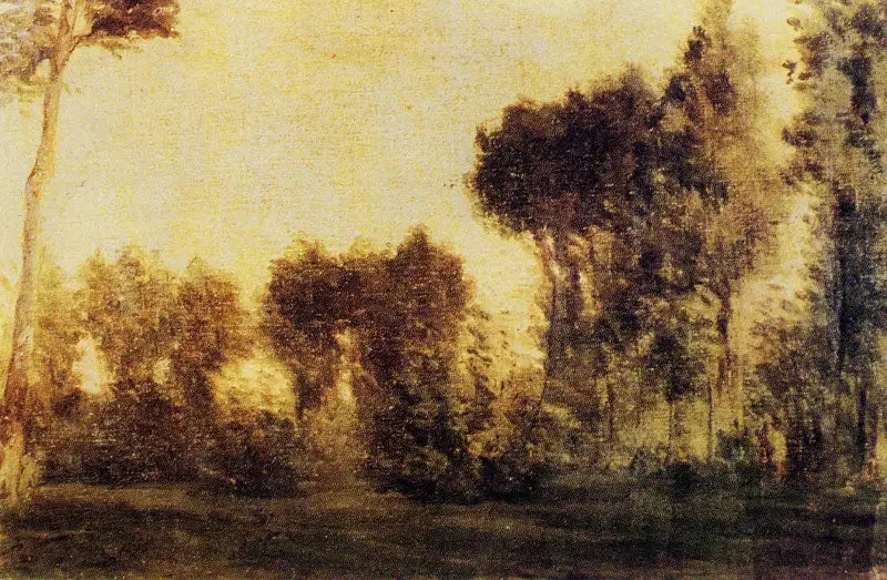 Paisagem com cortina de árvores - Paul Gauguin