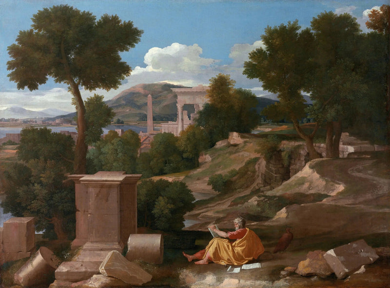 Paisagem com São João em Patmos - Nicolas Poussin