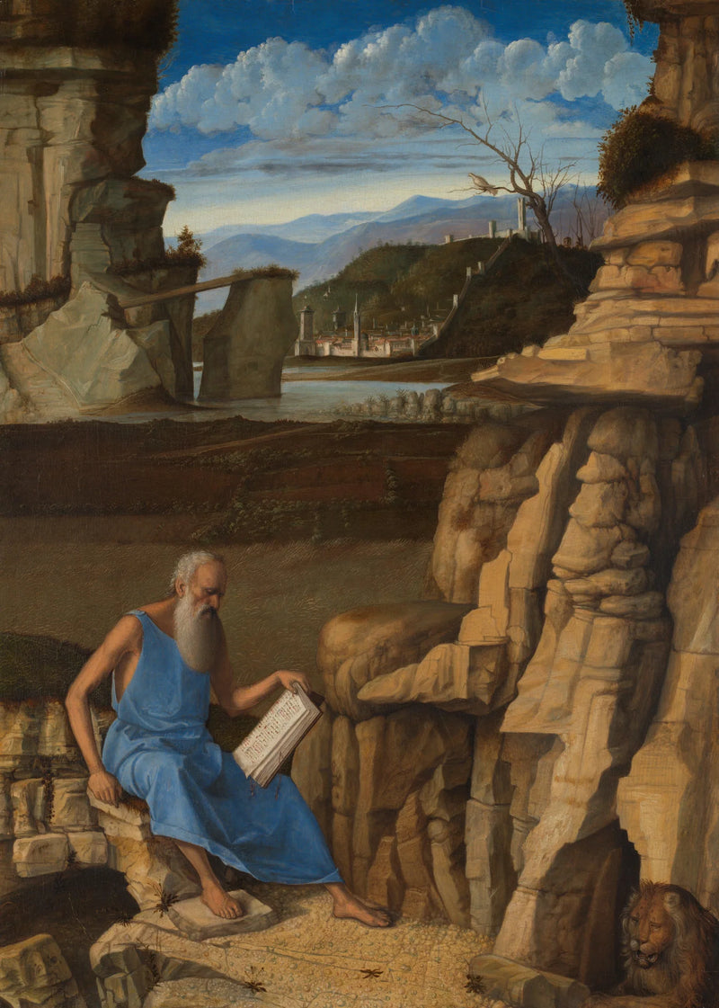 Paisagem com São Jerônimo lendo - Giovanni Bellini