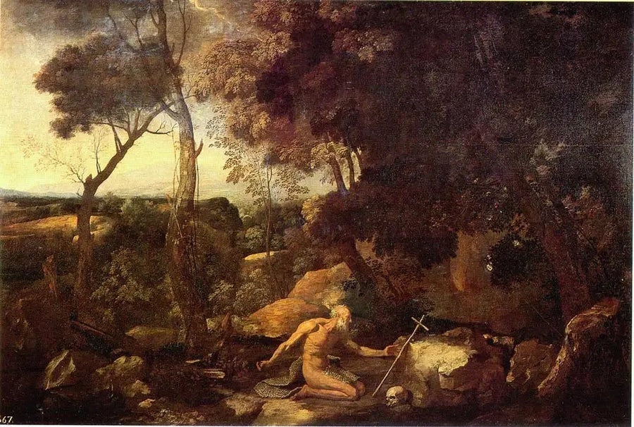 Paisagem com São Paulo o Ermitão - Nicolas Poussin