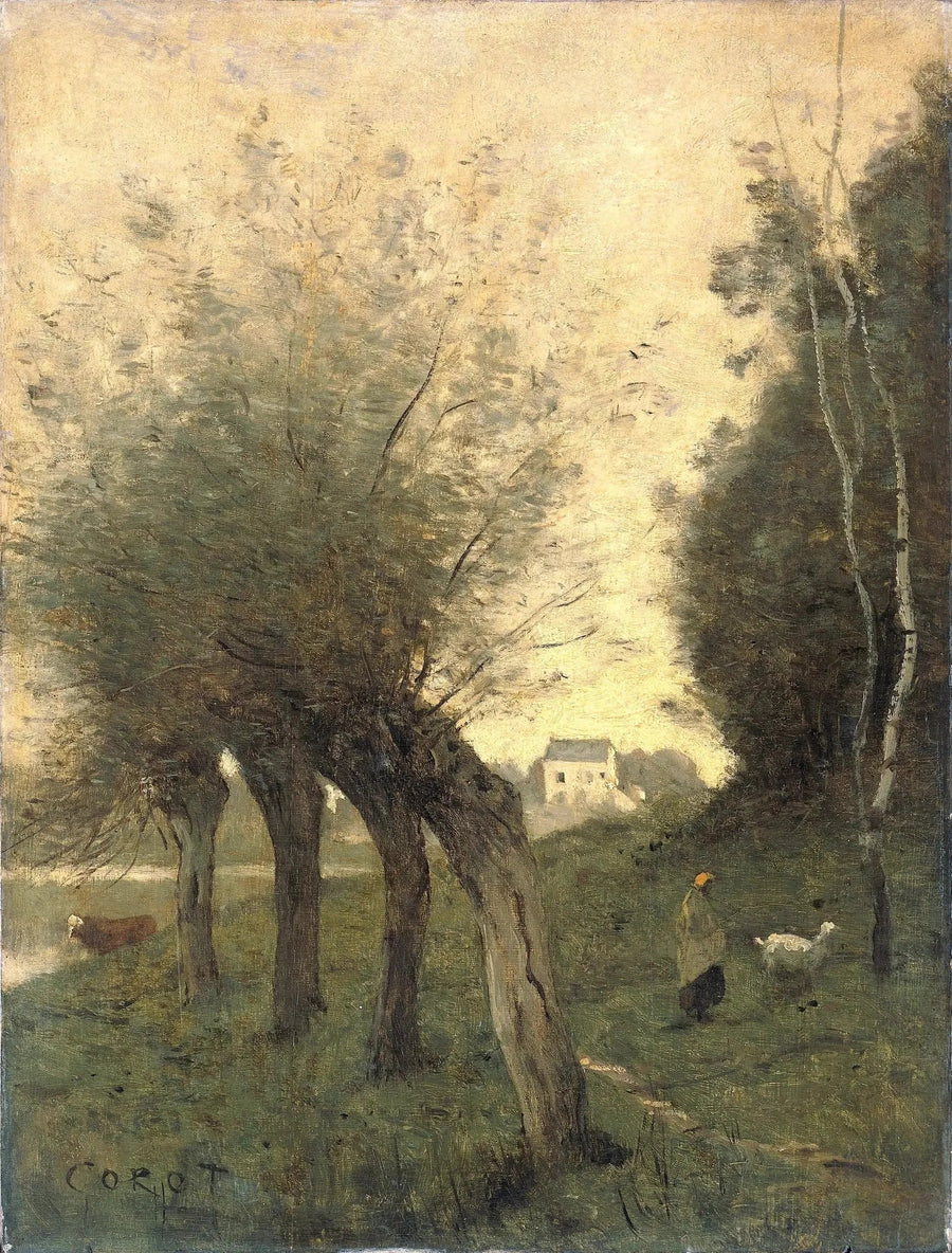 Paisagem com Salgueiros - Jean-Baptiste Camille Corot