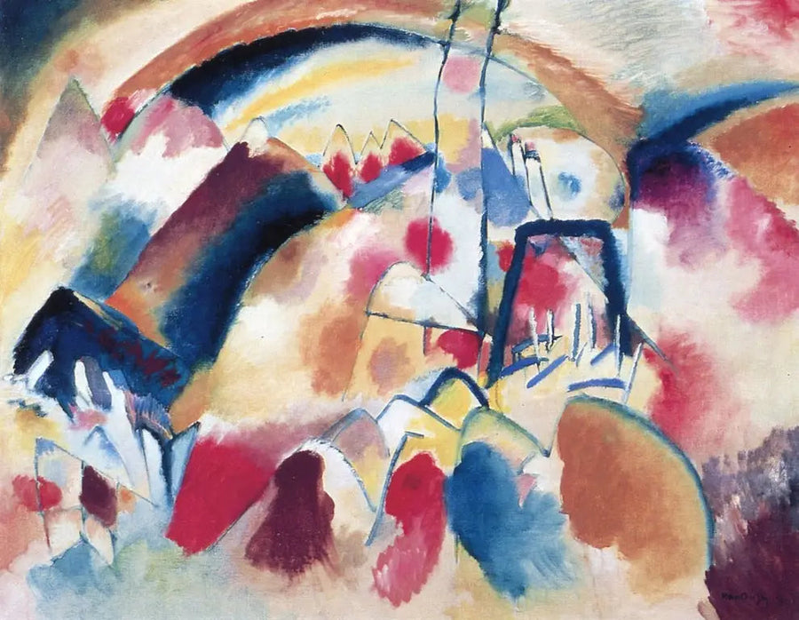 Paisagem com manchas vermelhas - Vassily Kandinsky
