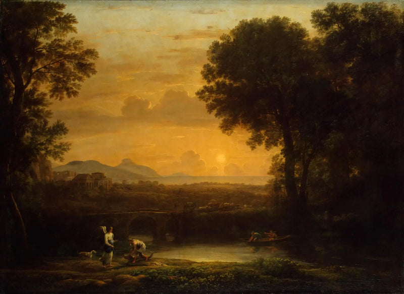 Paisagem com Tobias e o Anjo (Noite) - Claude Lorrain