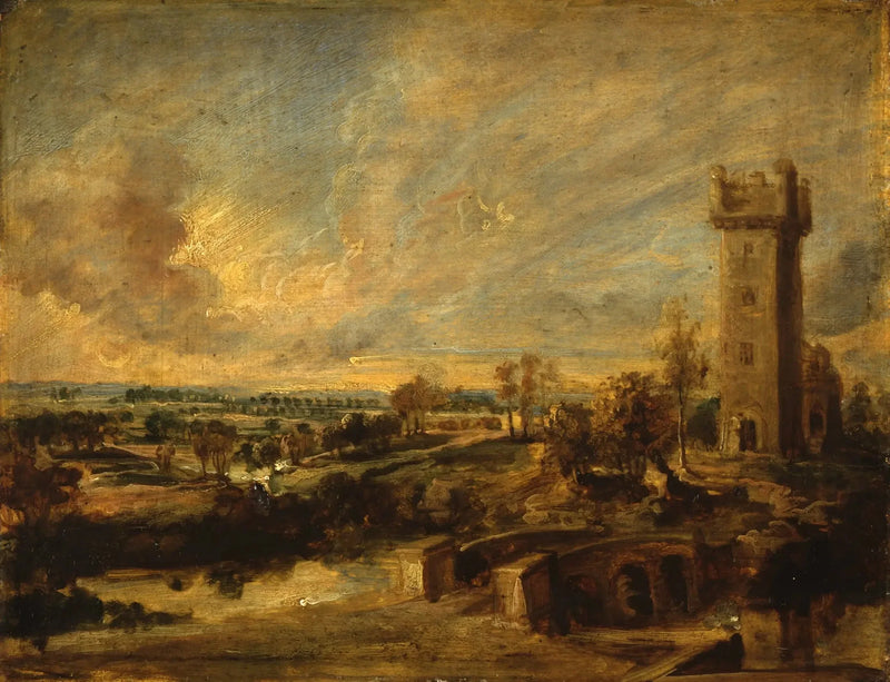 Paisagem com torre - Peter Paul Rubens