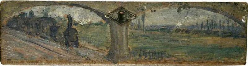 Paisagem com trens a vapor - Camille Pissarro