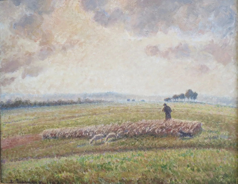 Paisagem com rebanho de ovelhas - Camille Pissarro