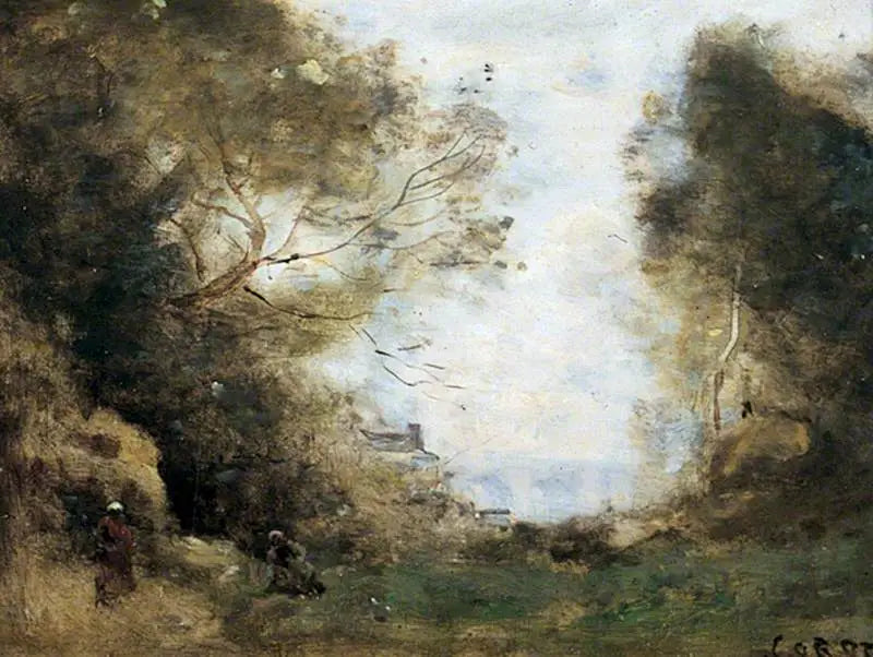Paisagem com uma floresta - Jean-Baptiste Camille Corot