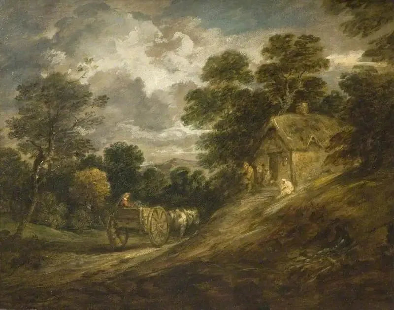 Paisagem com uma cabana e um carrinho - Thomas Gainsborough