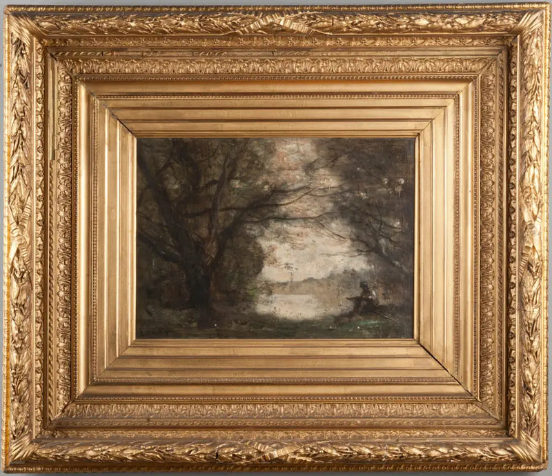 Paisagem com um menino desenhando - Jean-Baptiste Camille Corot
