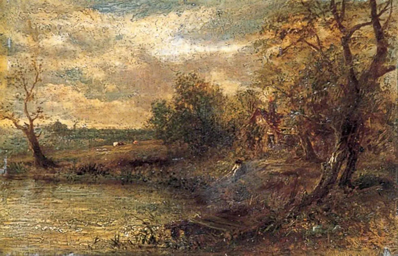 Paisagem com um homem pescando - John Constable