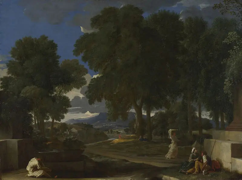 Paisagem com um homem lavando os pés - Nicolas Poussin