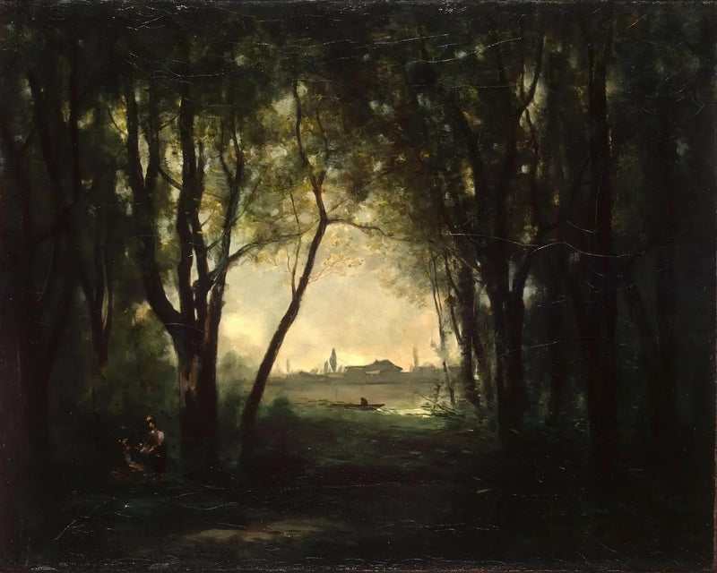 Paisagem com um lago - Jean-Baptiste Camille Corot