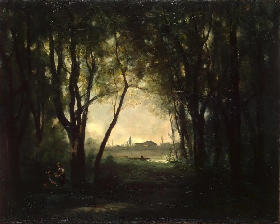 Paisagem com um lago - Jean-Baptiste Camille Corot