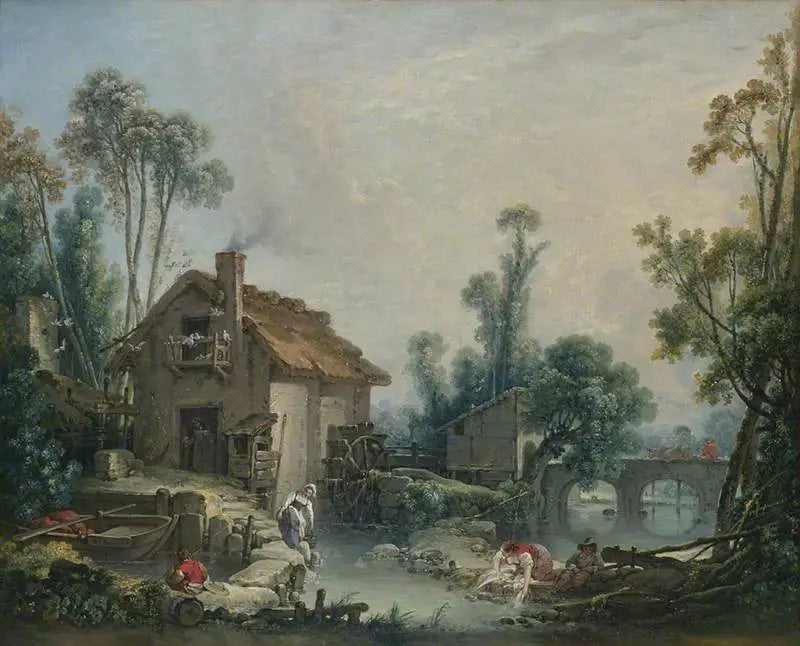 Paisagem com um moinho de água - François Boucher