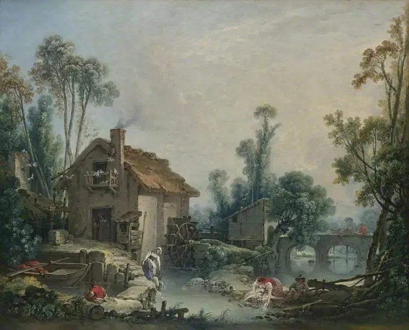 Paisagem com um moinho de água - François Boucher