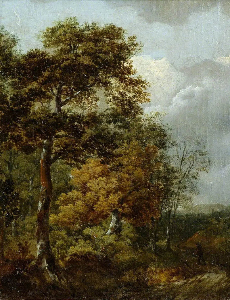 Paisagem com um camponês em um caminho - Thomas Gainsborough