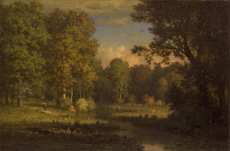 Paisagem com um riacho - George Inness
