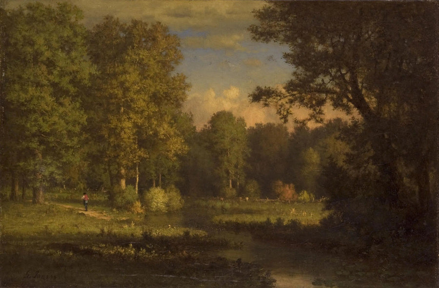 Paisagem com um riacho - George Inness